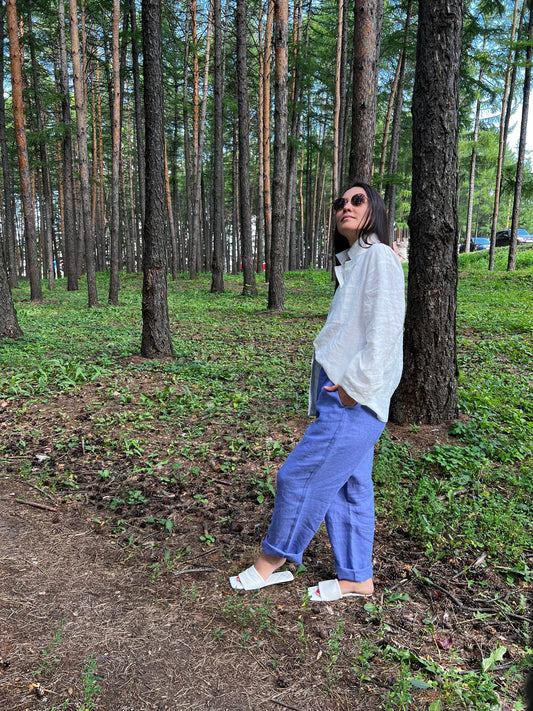 P A N T S 100%  washed linen | very peri