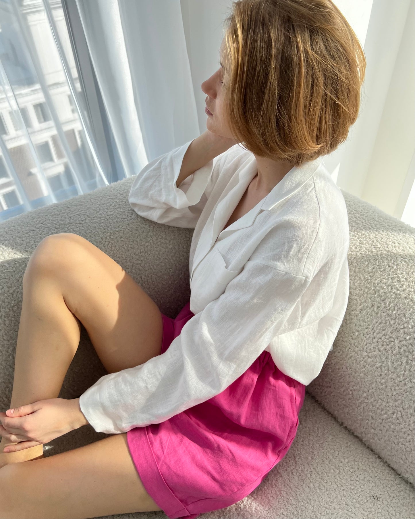 S H I R T 100 %washed linen | long sleeve | white